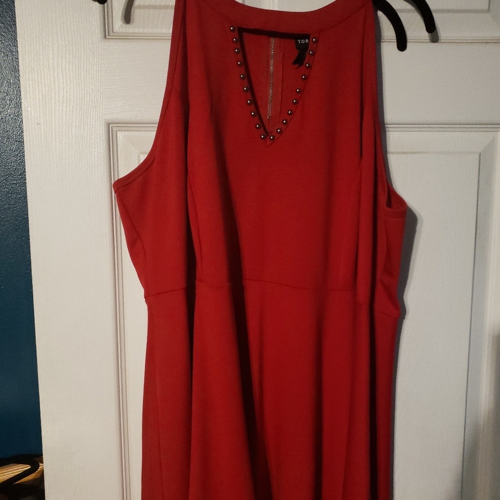 Red peplum top